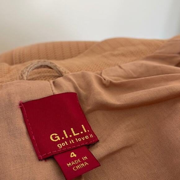 G.I.L.I Cropped Open Front Leather Jacket Pink Size 4 - Picture 5 of 14